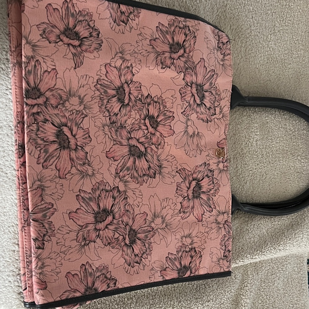 Victoria's Secret Pink Floral Tote with Black Accents